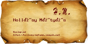 Hollósy Mátyás névjegykártya